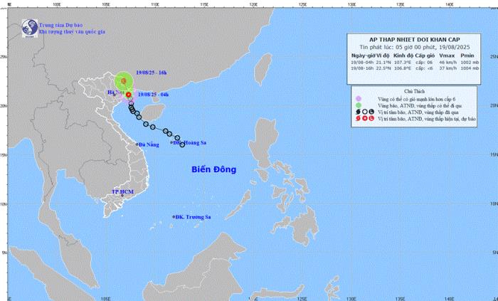 Áp thấp nhiệt đới đổ bộ vào Quảng Ninh