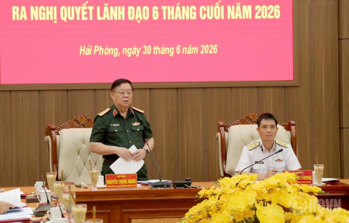 Đại tướng Nguyễn Trọng Nghĩa dự Hội nghị ra nghị quyết lãnh đạo 6 tháng cuối năm 2026 của Đảng ủy Quân chủng Hải quân